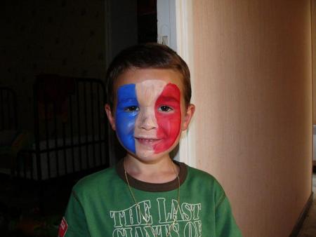 Un des rares supporters de l equipe de France